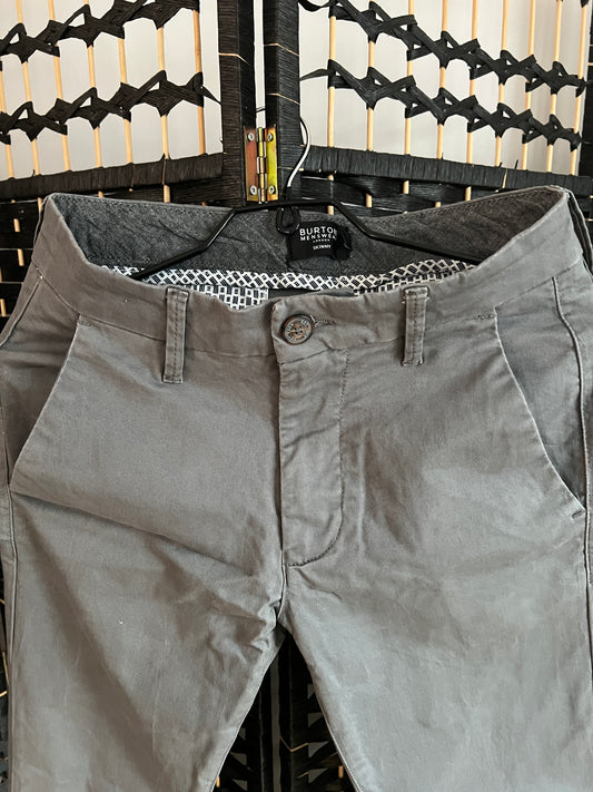 Burton Skinny Grey Chinos Used once W28 Short Junior