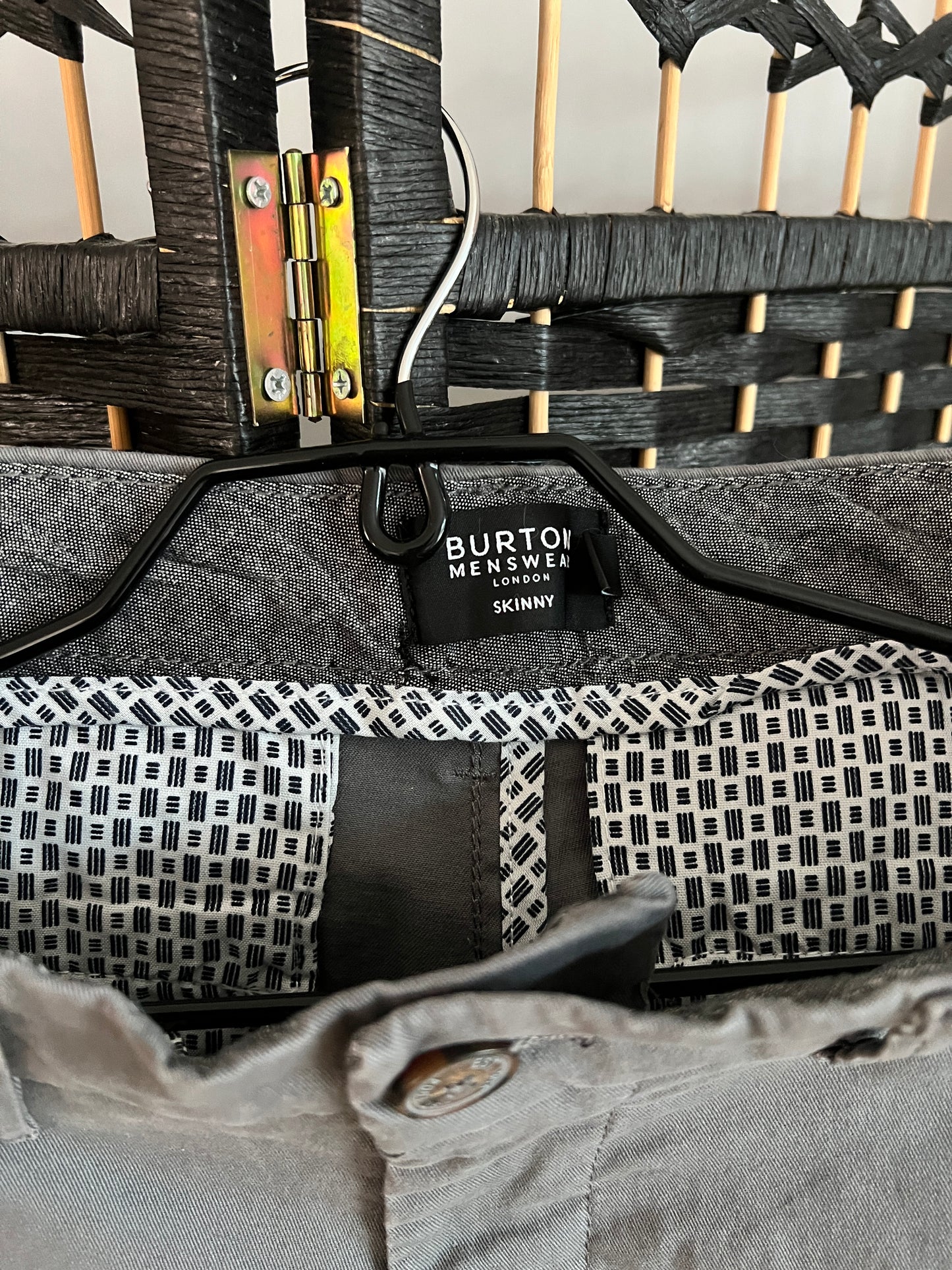 Burton Skinny Grey Chinos Used once W28 Short Junior