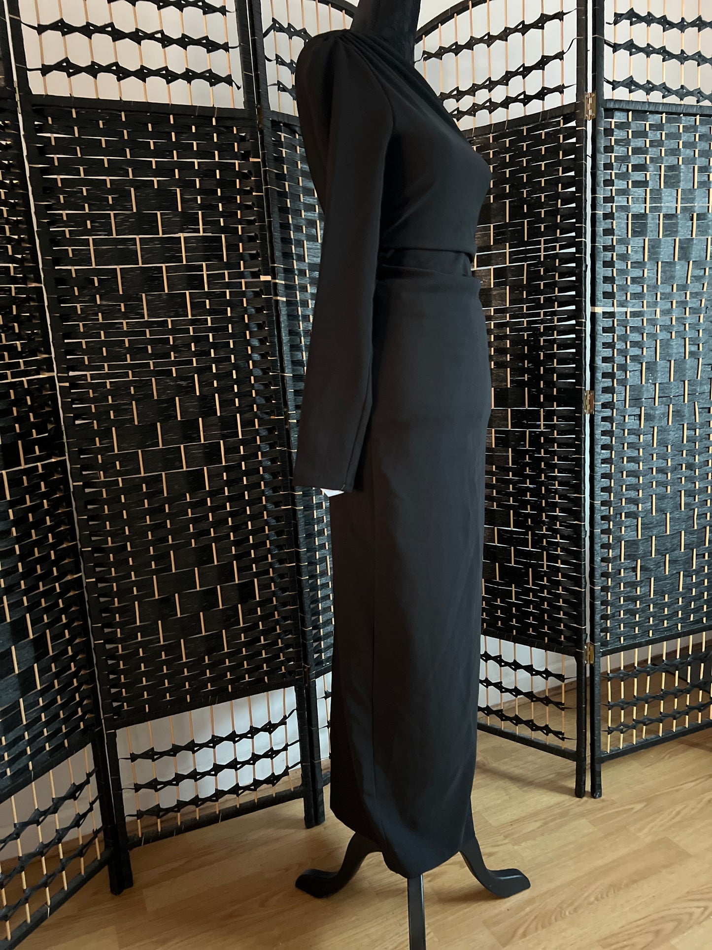 Zara One-sleeve Long Formal Midi Dress (New) S