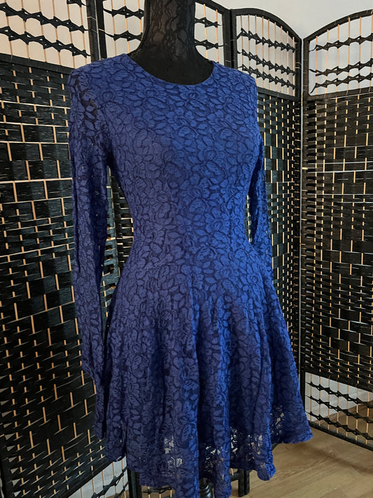 H&M Royal Blue Lace Dress Used once Size S