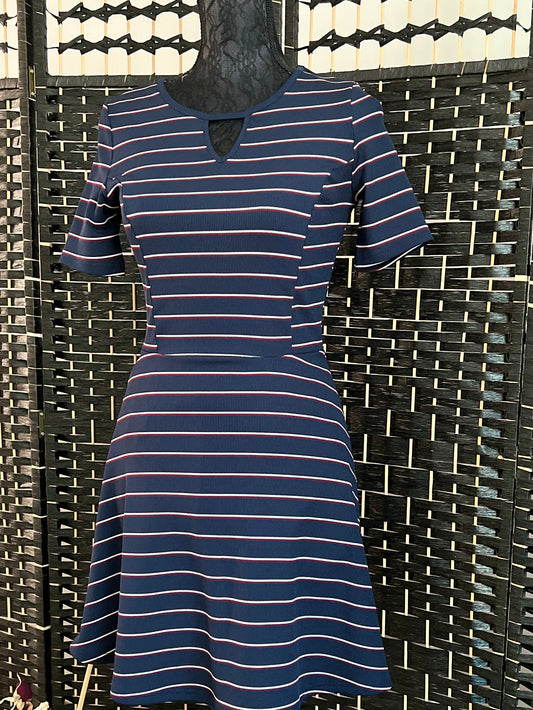 H&M Divided Dress Stripe Navy Blue Used once Size XS/S