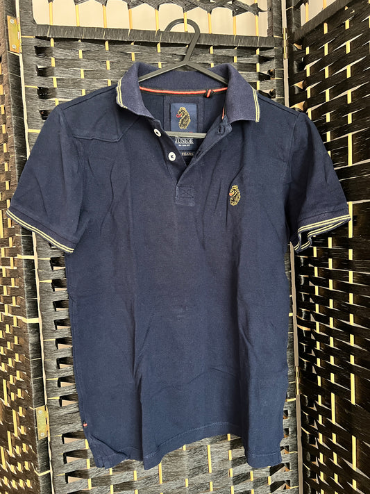 LUKE Navy Blue Polo Shirt Used once Boys 10-12 y/o