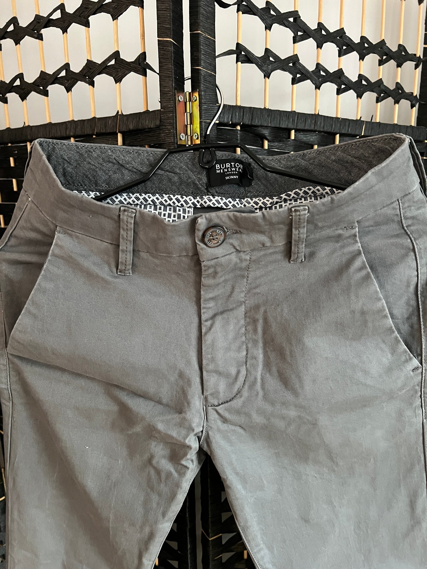 Burton Skinny Grey Chinos Used once W28 Short Junior