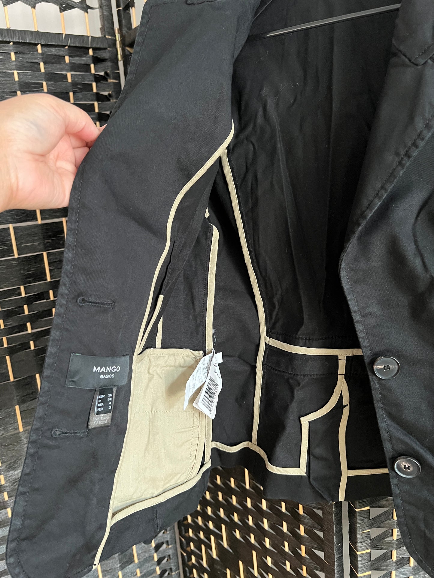 Mango Blazer Black Tailored New never worn Size XS/S