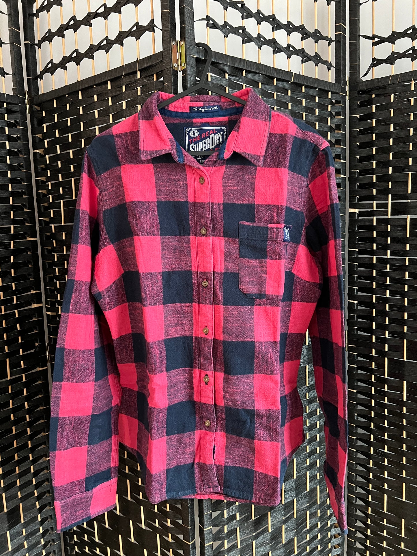 Superdry Red "Boyfriend Shirt" Used once Size S