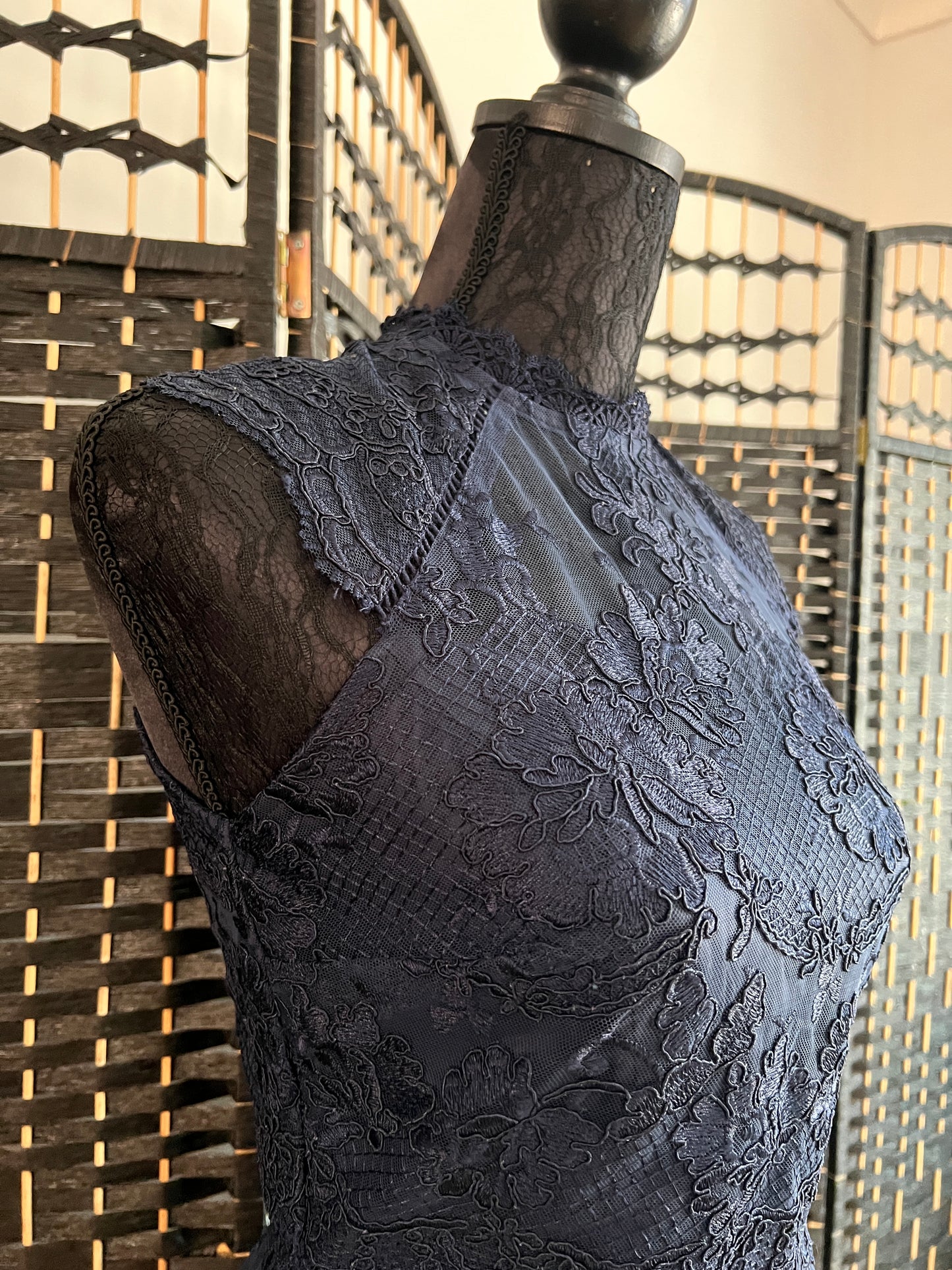 Lipsy London Navy Blue Midi Lace Dress VIP Party New with tag Size S