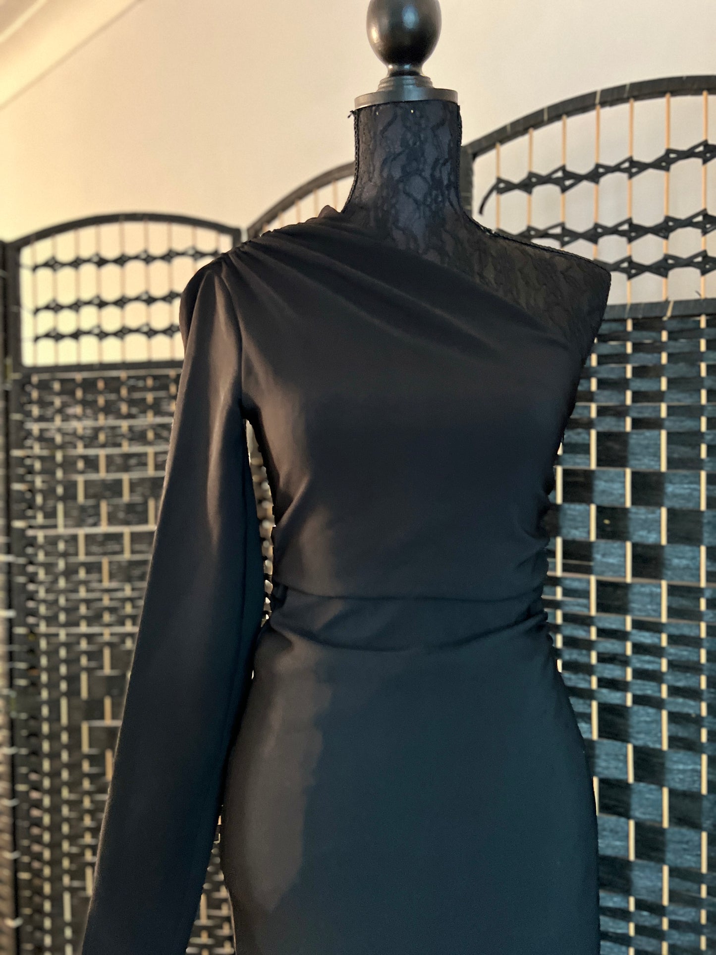 Zara One-sleeve Long Formal Midi Dress (New) S