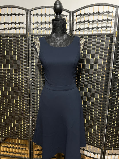 Warehouse Navy Blue Dress Shoulder Embellishment New with tag Size S