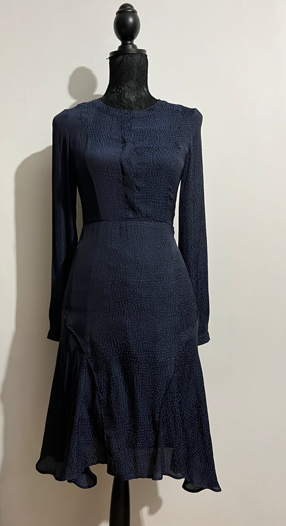 H&M Navy Blue silk tailored formal dress Pre-owned, Used once Size Small