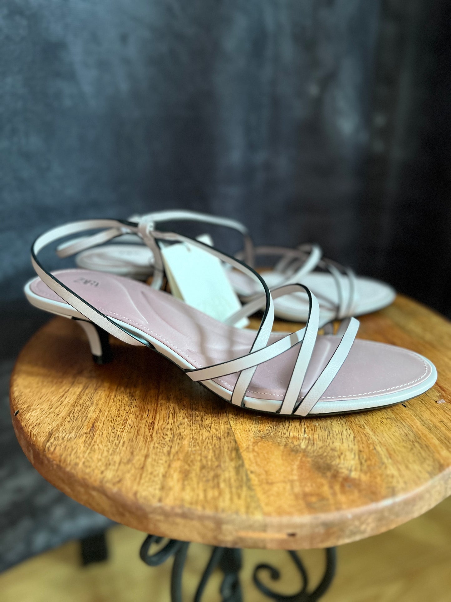 ZARA Strappy Purple Heel Shoes New Size 8 UK