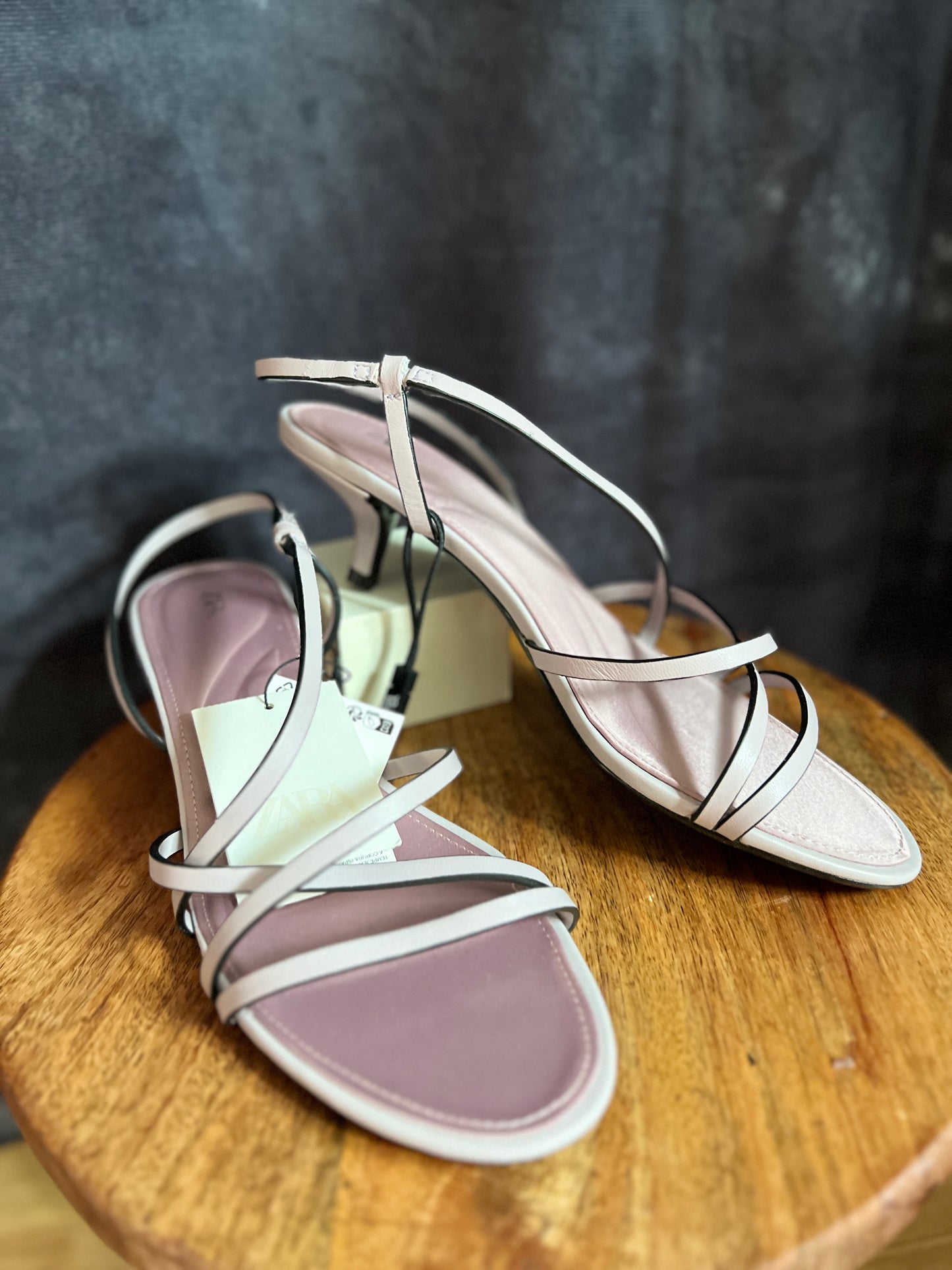 ZARA Strappy Purple Heel Shoes New Size 8 UK