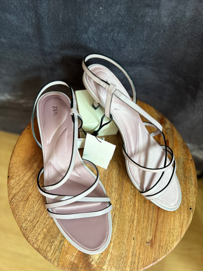 ZARA Strappy Purple Heel Shoes New Size 8 UK
