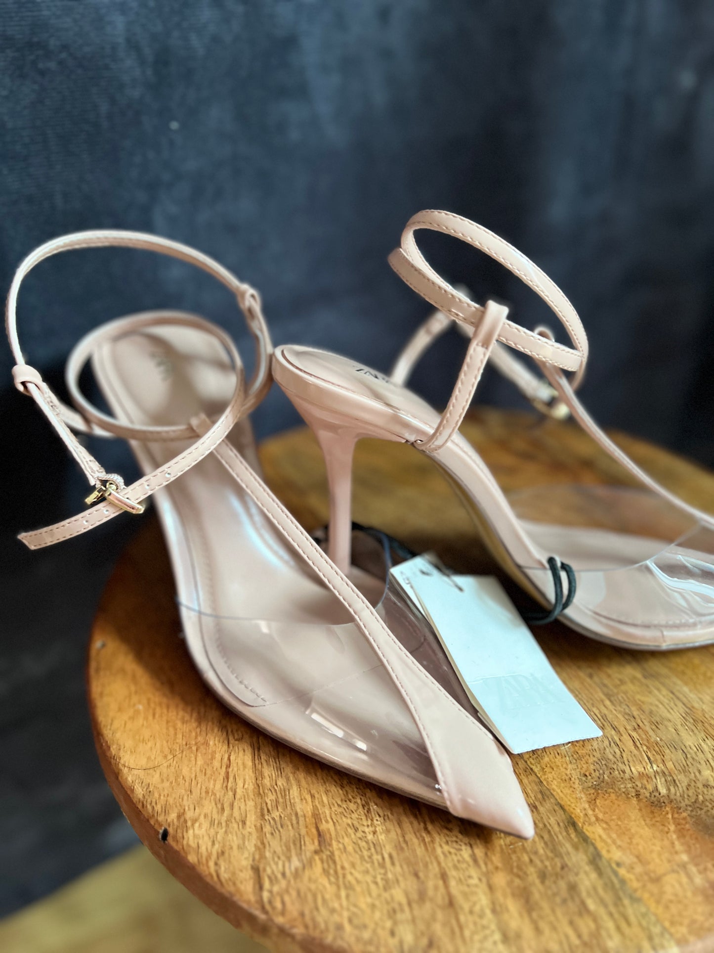 ZARA Formal Strappy Shoes Beige New Size 3 UK