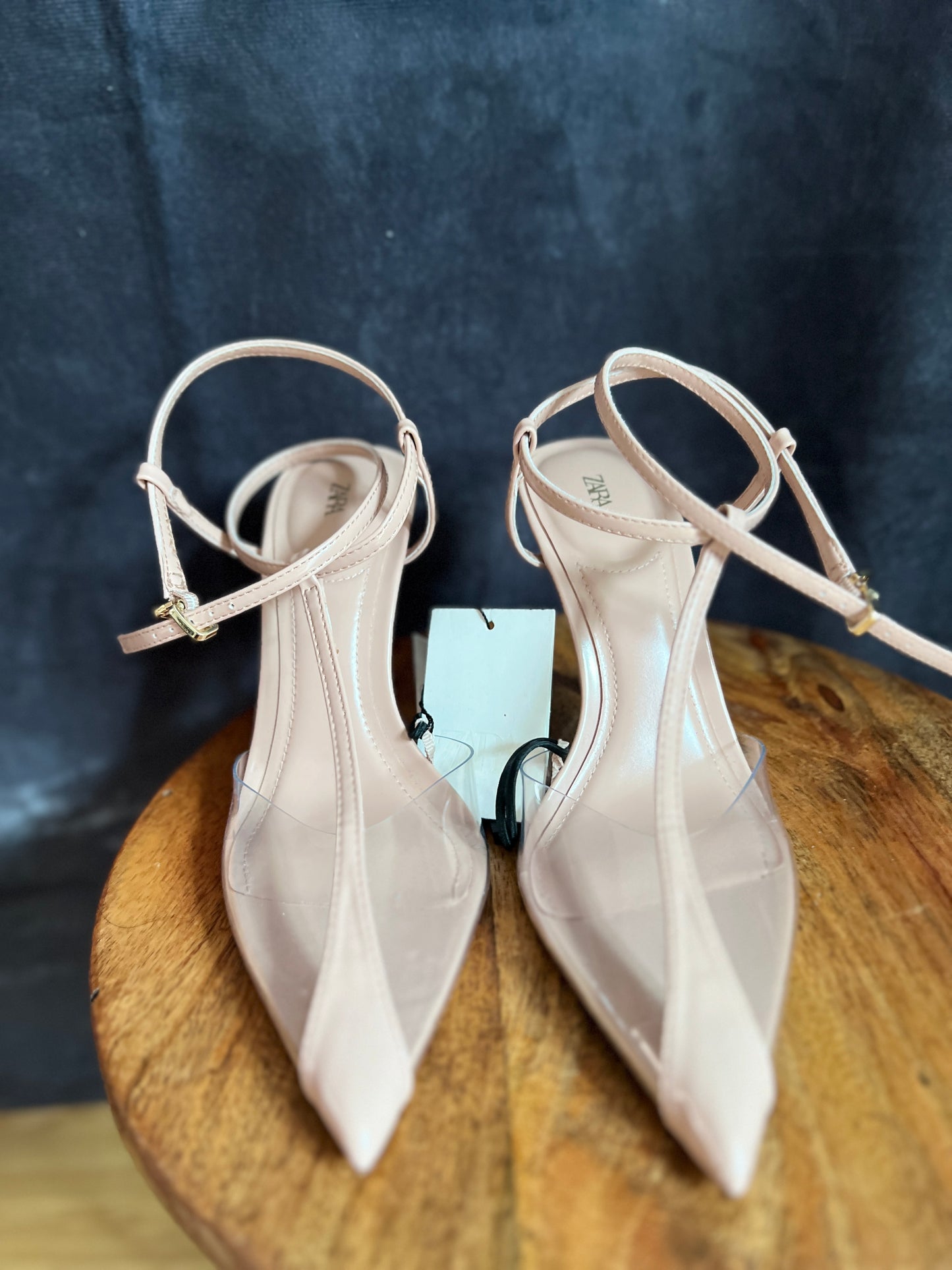 ZARA Formal Strappy Shoes Beige New Size 3 UK