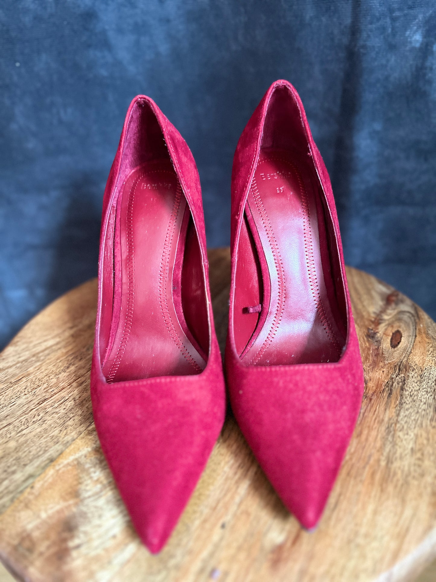Bershka Red Suede Stilletos New Size 3 UK