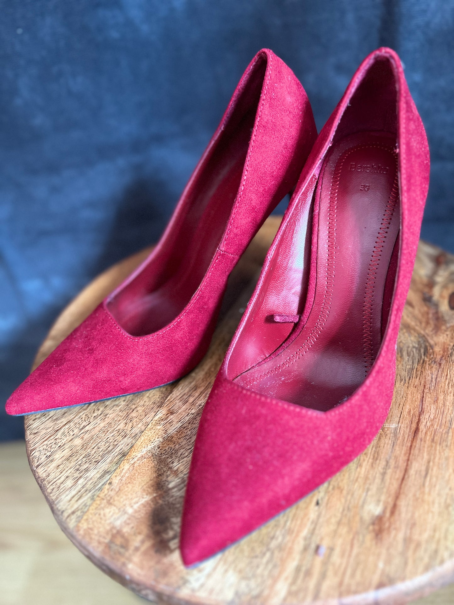 Bershka Red Suede Stilletos New Size 3 UK