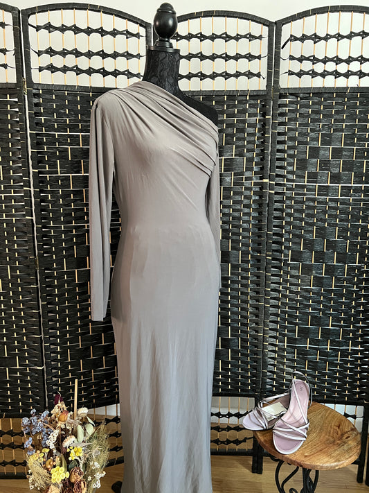 Reserved Long Cotton One-shoulder Dress Pantone Used once One Size