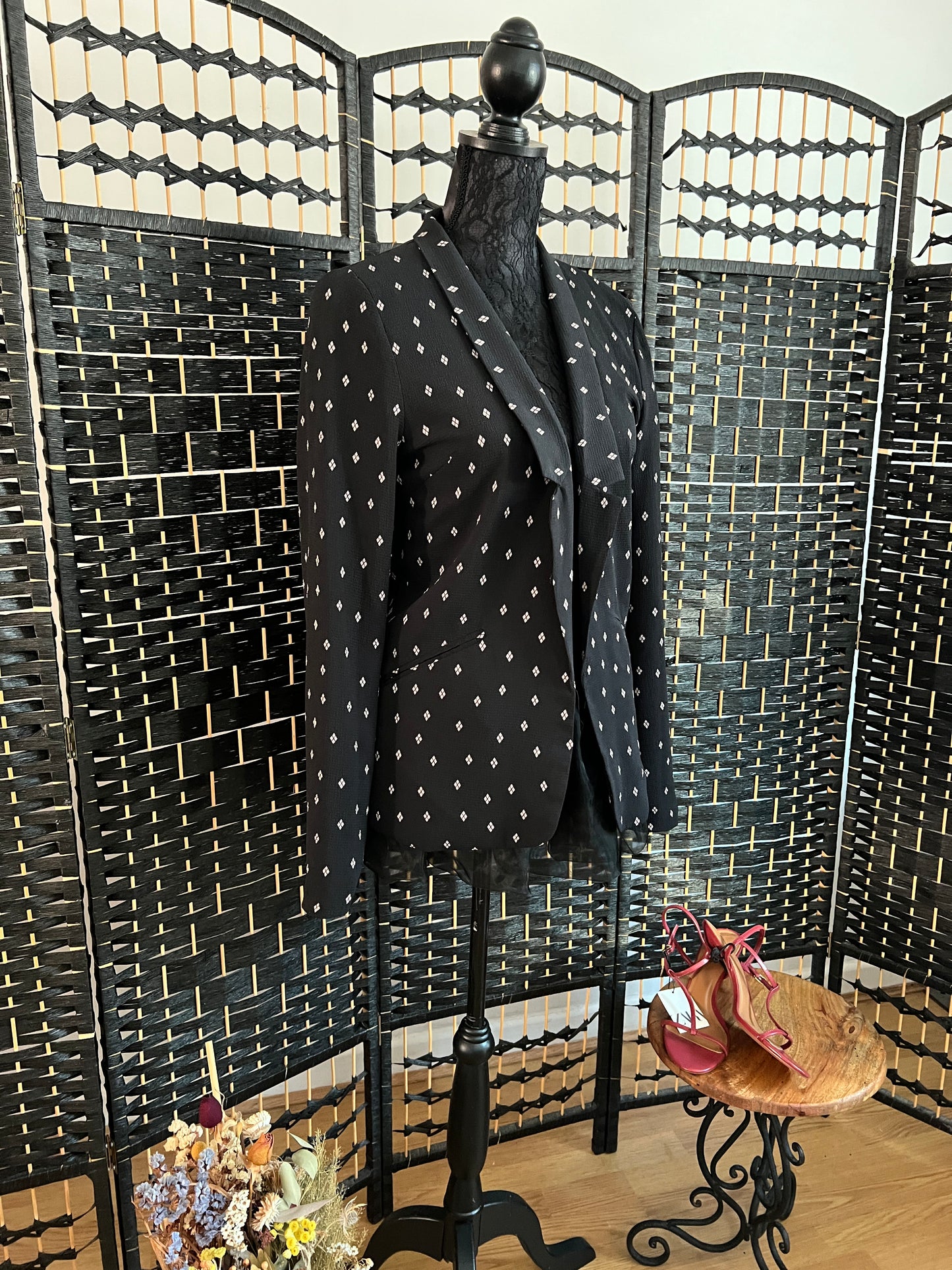 Vila Black Blazer Diamond Detail Used once Size Small