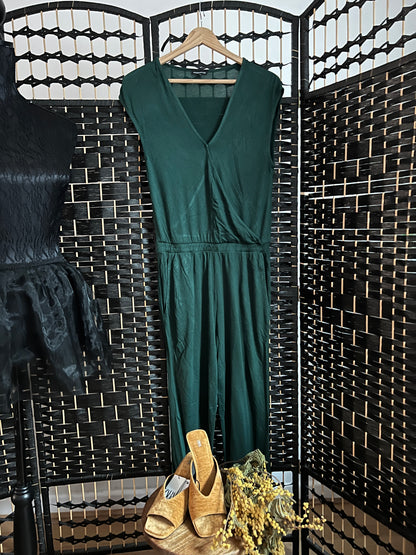 Warehouse Green Cotton Jumpsuit Pre-owned Size S/M