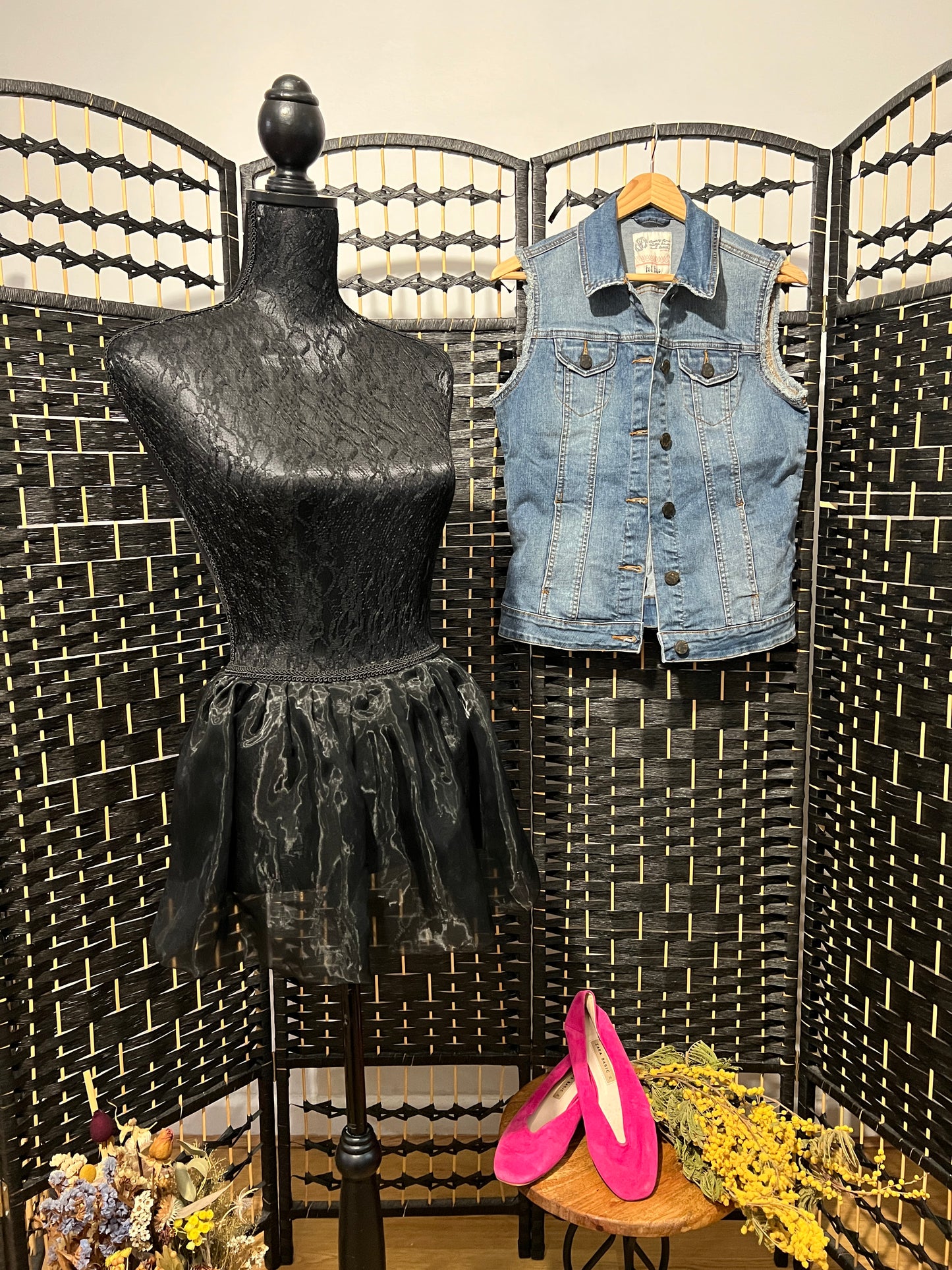 Fat Face Denim Sleeveless Jacket Size M