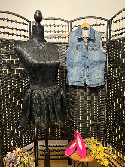 Fat Face Denim Sleeveless Jacket Size M