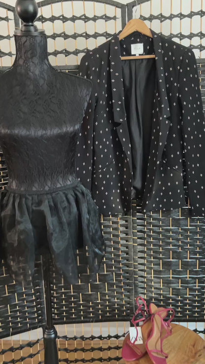 Vila Black Blazer Diamond Detail Used once Size Small
